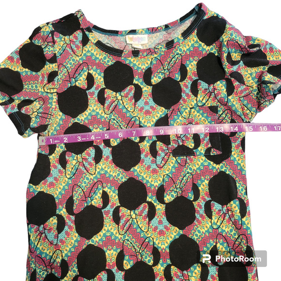 Lularoe Carly Disney Minnie Mouse Womens XXS Chevron Pattern High-Lo Swing Dress - Picture 5 of 9